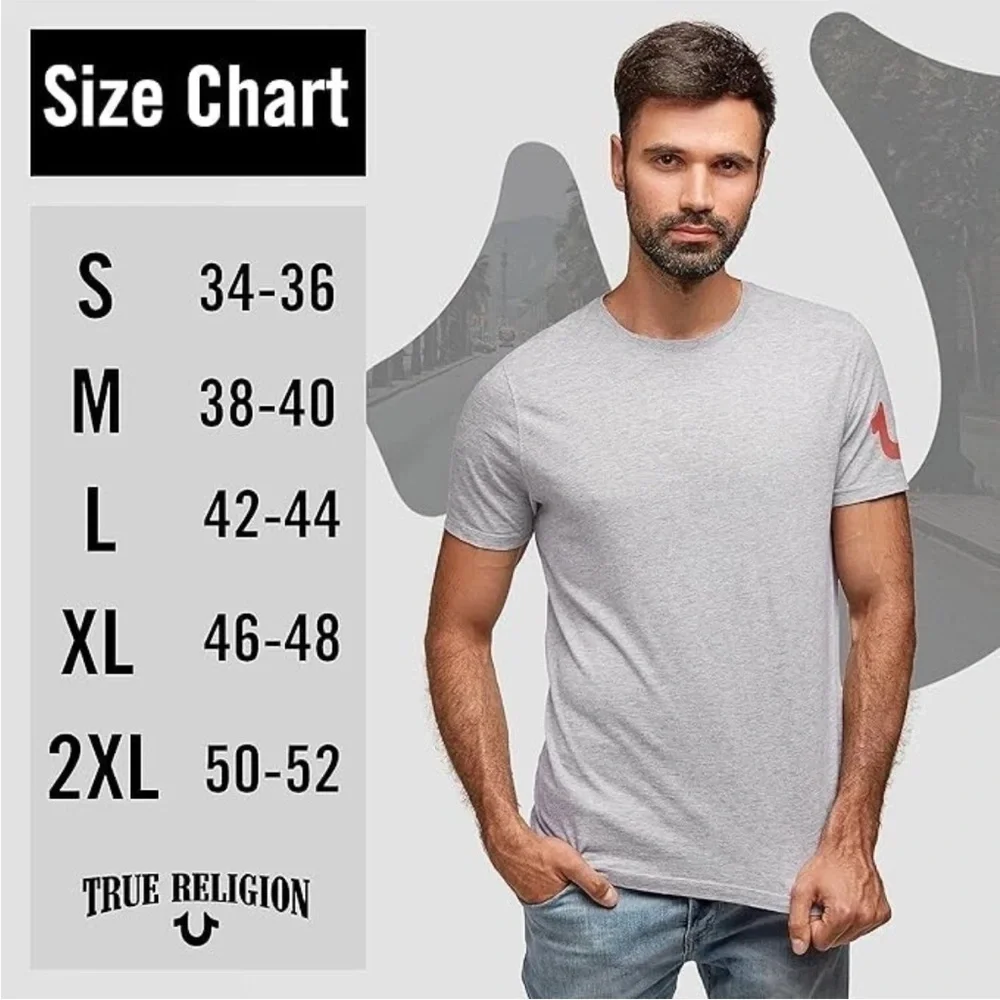 True Religion Men’s Crewneck Undershirt Tee Bundle of 2 Shirts L Black